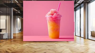 Studio shot of a colorful crushed ice slushy drink Wall mural