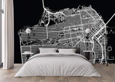 Urban city map of San Francisco, California Wall mural