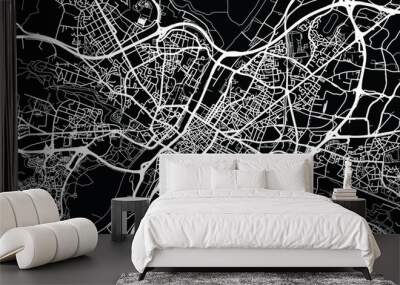 Urban vector city map of Angers, France Wall mural