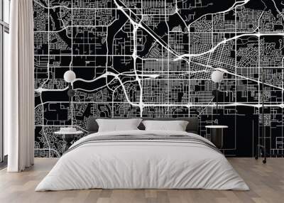 Urban vector city map of Bakersfield, California , United States of America Wall mural