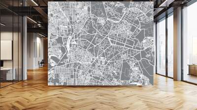 Urban vector city map of Bangalore, India Wall mural