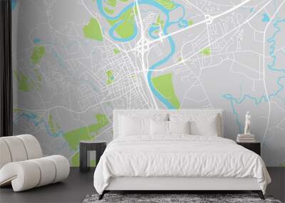 Urban vector city map of Concord, USA. New Hampshire state capital Wall mural