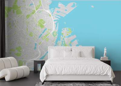 Urban vector city map of Copenhagen, Denmark Wall mural