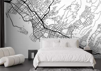 Urban vector city map of Honolulu, USA. Hawaii state capital Wall mural