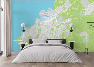 Urban vector city map of Malmo, Sweden, Europe Wall mural