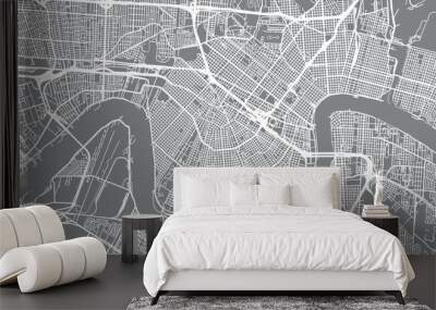 Urban vector city map of New Orleans, Louisiana, United States of America Wall mural