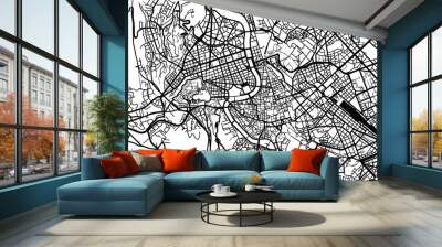 Urban vector city map of Rome, Italy Wall mural