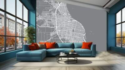 Urban vector city map of Rosario, Argentina Wall mural