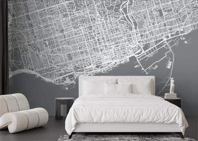 Urban vector city map of Toronto, Canada Wall mural