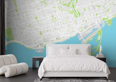 Urban vector city map of Toronto, Canada Wall mural