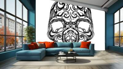  ornament skull and crossbones tribal muertos Wall mural