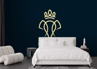 elephant head logo design Wall mural