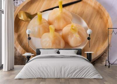 Garlic pickled with vinegar and sugar is very popular in South Korea and Asia Wall mural