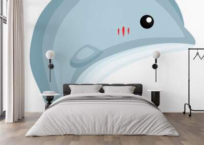 a vector of a cute and adorable dolphin Wall mural