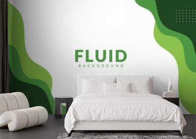 Abstract green fluid wave background Wall mural