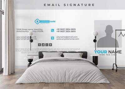 Vector modern email signature design, modern creative email signature design, Corporate mail business email signature banner, Email signature vector file	 Wall mural