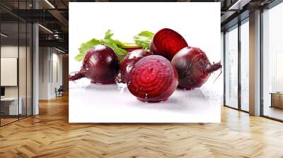 Fresh beetroot isolated on white background.Generative Ai. Wall mural