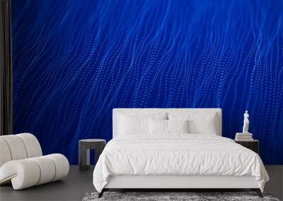 Abstract wave with connecting dots . Network connection structure. Technology background. 3D rendering. Wall mural