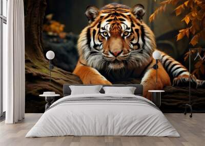 Beautiful close up tiger, portrait of bengal tiger. Wall mural