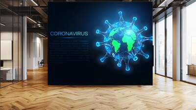 Futuristic coronavirus covid-19 spread over the world concept Wall mural