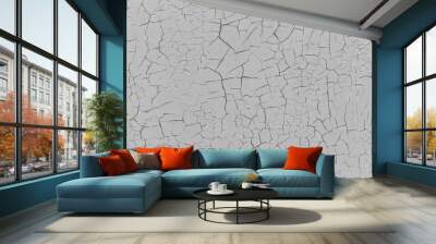 Grey rustic texture background with craquelure. Wall mural