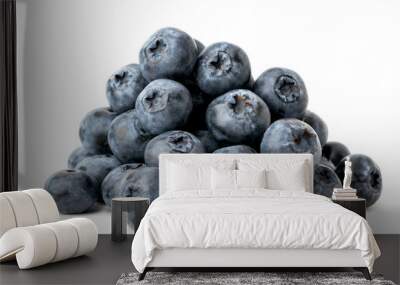 A bunch of ripe blueberries on a white, close-up. Isolated. Wall mural