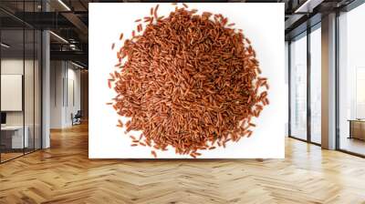 Bunch of red rice on a white. The view from the top. Wall mural