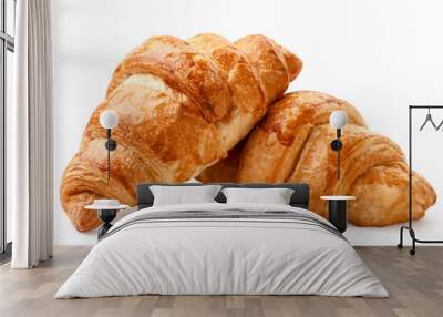 Fresh croissant on a white background. Isolated Wall mural