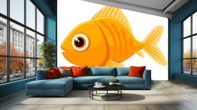 Goldfish close-up on a white background. Character Wall mural