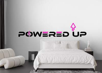 Powered up abstract tech power emblem minimalist logo desgn Wall mural