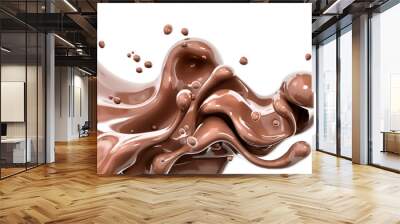 Splash of chocolate abstract background 3d rendering Wall mural