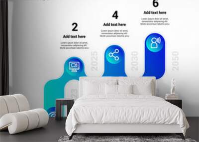 6 Growth Stages of Business Infographic Wall mural