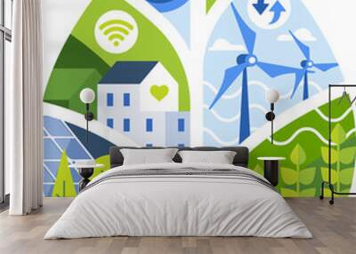 Green Business Sustainability Wall mural