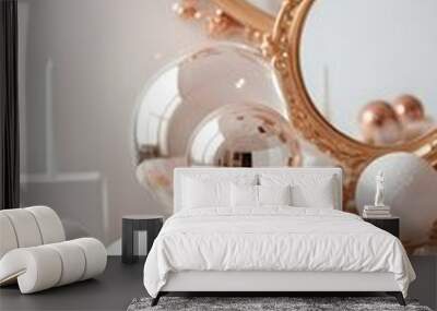 Assorted gold rose gold and white decorative Wall mural