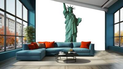 Graceful Statue of Liberty Model on Clear Backdrop: Detailed Render of Iconic Landmark. Wall mural