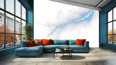 High Voltage Power  Realistic Lightning Bolt Effect on Transparent Background - Instant Download Wall mural