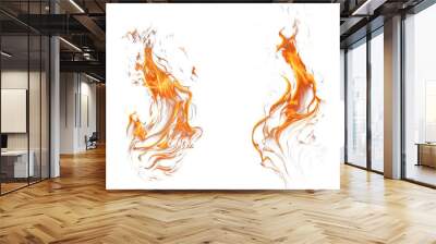 Vivid Flames Collection: A stunning array of isolated fire flames set against a transparent background Wall mural