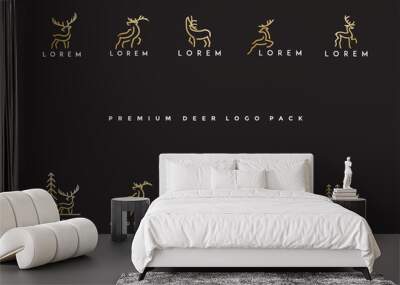 pack of luxury deer logo icon illustration Wall mural