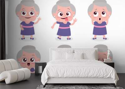 Senior woman poses and expressions (Vol. 8 / 8) Wall mural