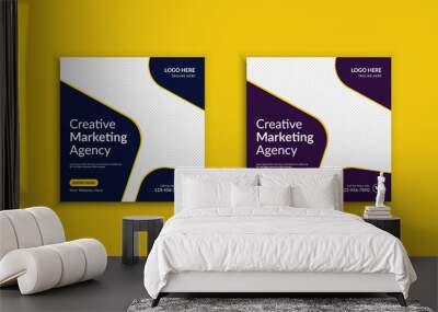 Professional business agency social media post and web banner template design Wall mural