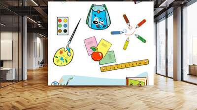 set of school tools Wall mural