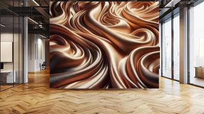 textil, wallpaper, luxury, golden,  Golden silk fabric with waves. 3d rendering, 3d illustration. Wall mural