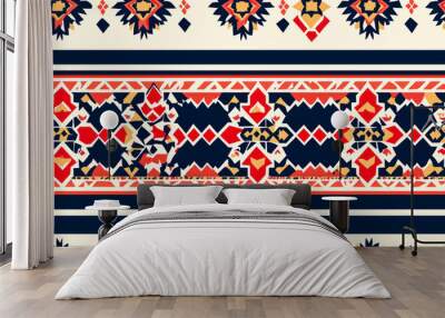 Sadu Pattern Saudi Arabia tradional seamless. Arabic culture Fabric Traditional. Wall mural