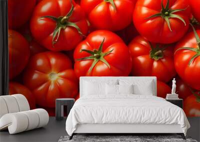 Ripe red tomatoes for fresh produce and culinary ingredients Wall mural