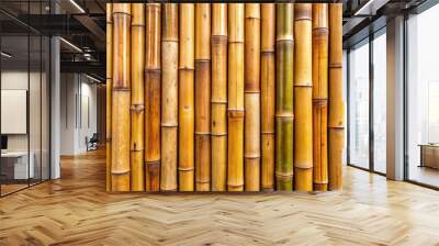 Bamboo wall background with natural textures and hues Wall mural