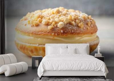 Cream filled doughnut with a delicious crumble topping, perfect for a sweet treat or decadent snack Wall mural