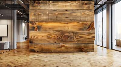 Rustic wooden background texture with natural grain markings Wall mural