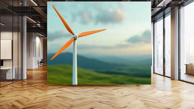 Harnessing nature's power the role of wind turbines in sustainable energy solutions for a greener future Wall mural