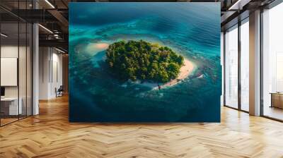 an island in the middle of the ocean Wall mural