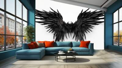 Black angel wings, generative ai Wall mural